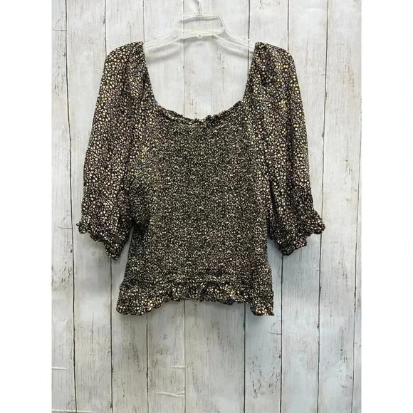 GOODTHREADS WOMENS SIZE XXL SCOOP NECK STRETCHY PUFFY SHOULDERS BLOUSE - Picture 2 of 10